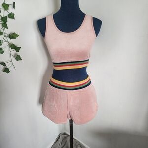 Wild Fable 2 piece Pastel Pink Crop Tank Top and Shorts Set NWT